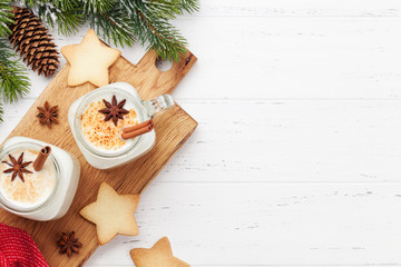Eggnog. Traditional christmas cocktail