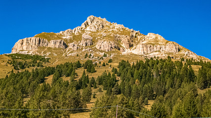 Fototapeta premium Beautiful alpine view at the famous Passo Costalunga, South Tyrol, Italy
