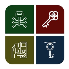 Set of opener icons such as Key , opener