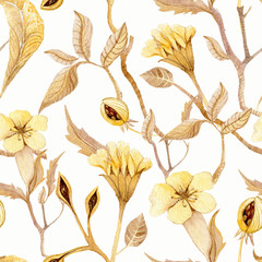 Abstract yellow flowers pattern