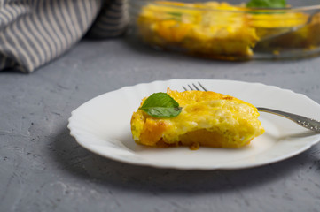 Frittata with pumpkin. Healthy food.