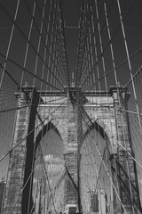 Naklejka premium Pont de Brooklyn en noir et blanc