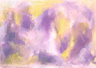 Fototapeta na wymiar Abstract multicolored background. Hand-drawn texture, painting gouache, acrylic. Drops of orange, purple paint, smears of paint, blotches. Design for backgrounds, Wallpapers, covers and packaging.