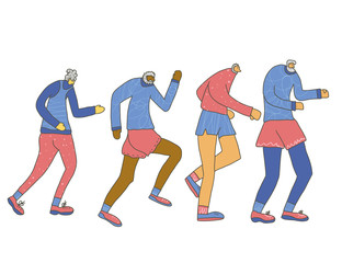 Fototapeta premium Runner. Old person jogging isolated. Vector design