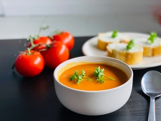 Healthy fresh bowl soup