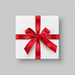 Gift box, present realistic vector illustration