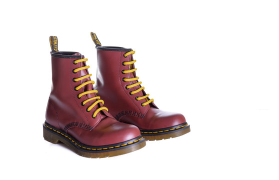 Classic cherry red oxblood Doc Martens lace-up boots