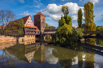 Fototapeta premium Weinstadel House and Henkersteg in Nuremberg