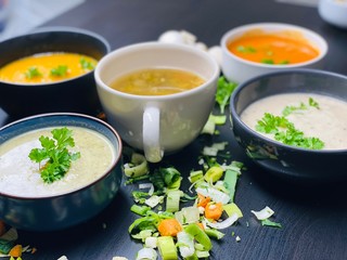 Healthy fresh bowl soup