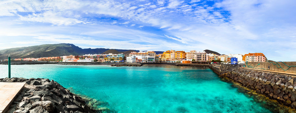 Tenerife travel - tranquil pictusresque coastal village Puertito de Guimar, Canary islands