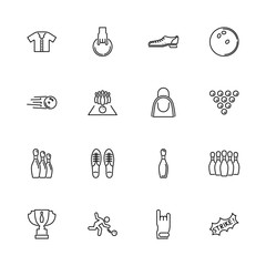 Bowling - Flat Vector Icons
