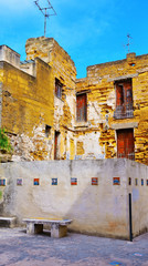 the historic center and ceramic decorations along the path to mazara del vallo Sicily Italy