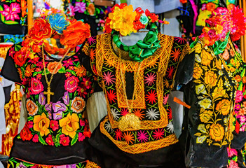 Colorful Mexican Shirts Dresse Jewelry Handicrafts Oaxaca Mexico