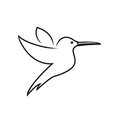 Hummingbird line icon, outline vector sign, linear pictogram isolated on white. Symbol, logo illustration