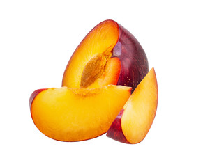 Plum isolated on white background with clipping path