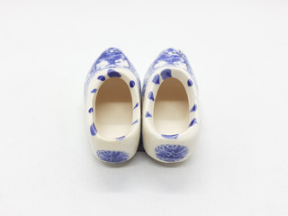 Beautiful Elegant Clean Shoe Porcelain Ceramics Decorative Toys Model for Home Interior in White Isolated background