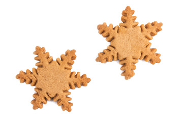 handmade gingerbread stars on white