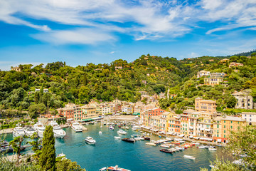 View from the castle Brown on the village of Portofino, Liguria - Italy