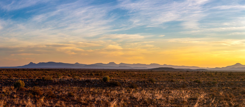 Sneeuberg Mountains at sunset in Karoo