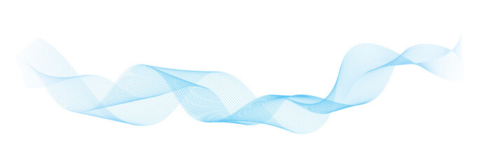 abstract blue wave lines on white background