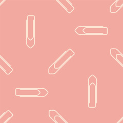 Paper clips flat seamless pattern. Vector background