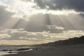 Rays Of Sunlight On Afternoon Vacation Beach, Mossel Bay, South Africa