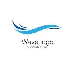 wave vector logo concept design template - obrazy, fototapety, plakaty