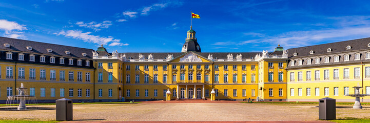 Karlsruhe Palace. The 18th century Karlsruhe Palace (German: Karlsruher Schloss). Karlsruhe,...