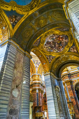 Fototapeta na wymiar Arches Frescoes Basilica Carlo al Corso Church Rome Italy