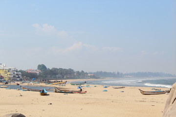 Mamallapuram, or Mahabalipuram Beach and Sea