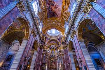 Fototapeta na wymiar Altar Frescoes Basilica Carlo al Corso Church Rome Italy