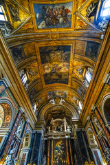 Fototapeta na wymiar Altar Statues Frescoes Basilica Jesus and Mary Church Rome Italy