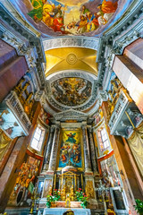 Fototapeta na wymiar Altar Frescoes Basilica San Giacomo Augusta Church Rome Italy