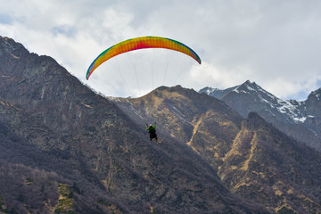 paragliding in mountains
