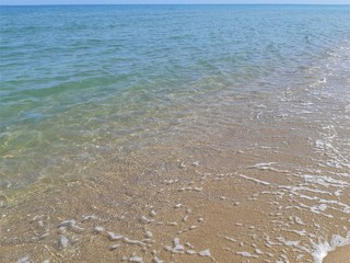 Beautiful background with beach and crystal clear sea