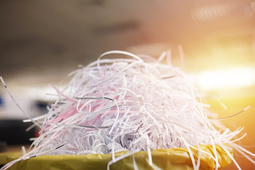 Stack of scrap paper from Crushers in office