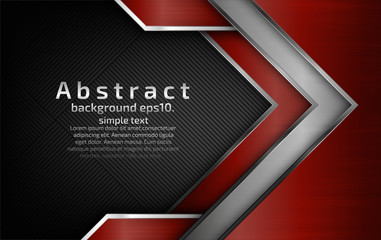Abstract black and gray vector abstract background image, red metal design concept Modern geometric