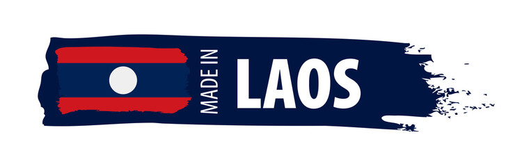 Laos flag, vector illustration on a white background