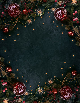 Christmas decor background with place for text