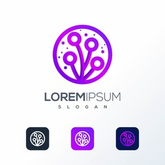 colorful technology logo design idea