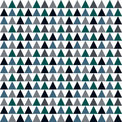 Seamless pattern simple style triangle geometry shape line up random, in three colors, in blue green, navy, dark blue, gray, decorated wallpaper background for website, wrapping paper, scrapbook, card