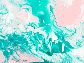 Green mint and pink hand painted background