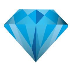 Isolated blue diamond over a white background - Vector illustration