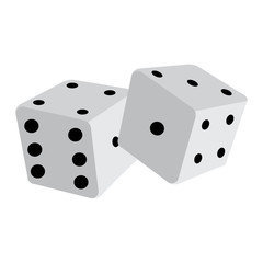 Isolated pair of dices over a white background - Vector illustration