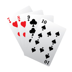 Isolated casino poker cards over a white background - Vector illustration