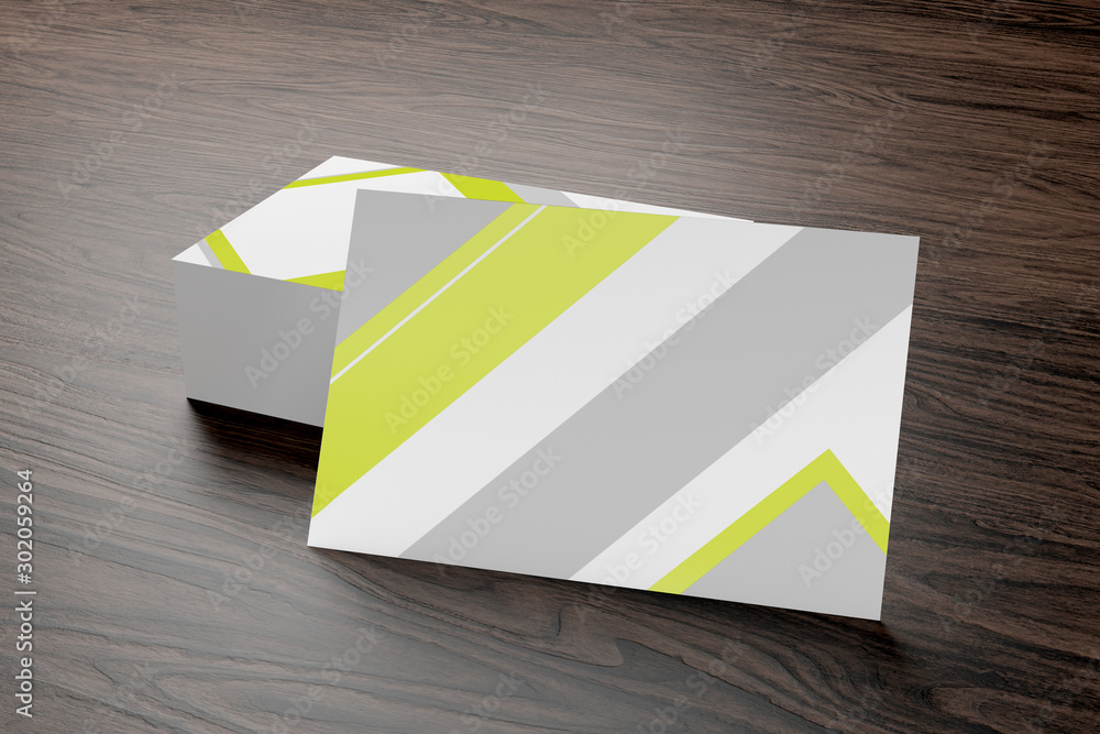 Poster mock up of businesscard on a wood background - 3d rendering