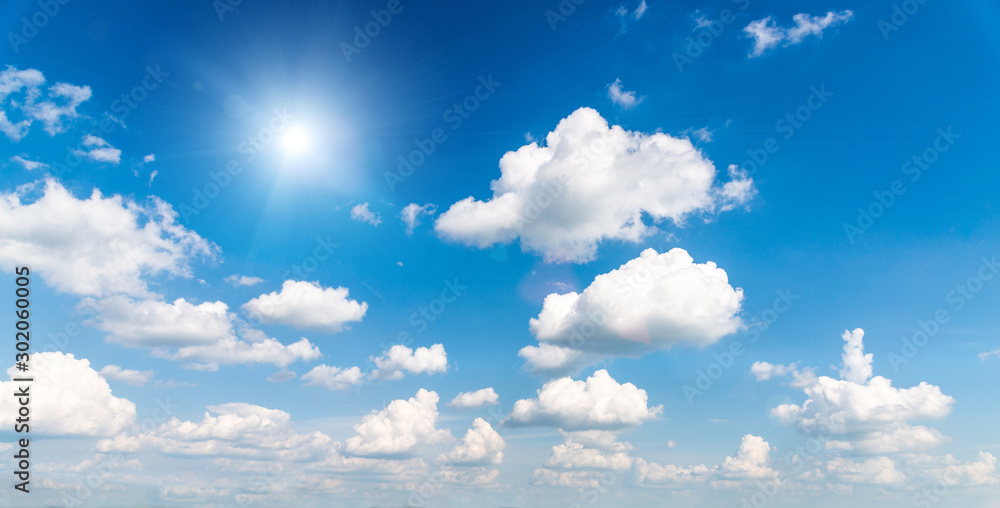 Wall mural blue sky and clouds background