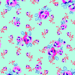 Fashionable pattern in small flowers. Floral background for textiles.