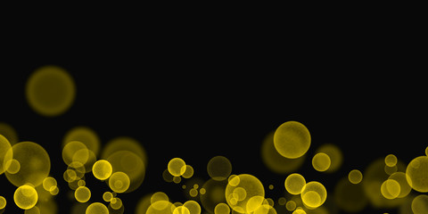 black sparkling yellow bokeh background