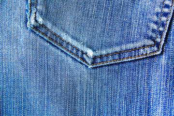 texture of denim material with a part of back pocket of jeans
